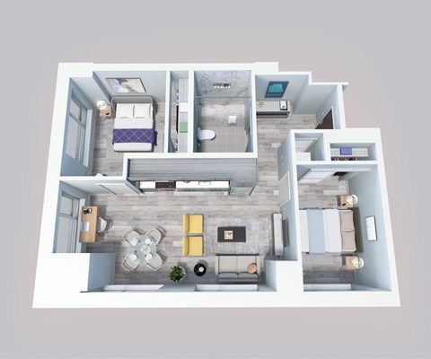 bedroom floor plan an in 3d